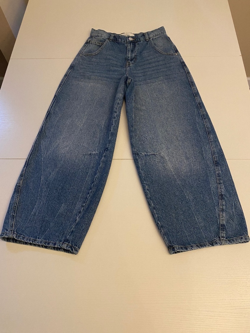 BRISK High Rise Barrel Balloon Fit Ankle Jeans Medium Wash Size 25